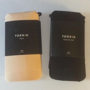 2 pairs Nwt Torrid size 1/2 Tights Black Beige